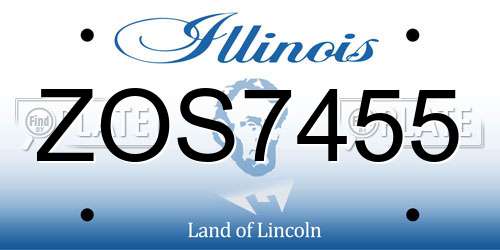 ZOS7455 Illinois License Plate