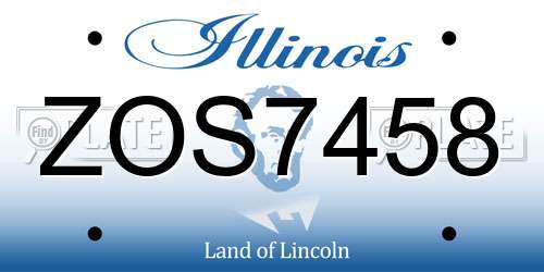 ZOS7458 Illinois License Plate