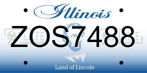 ZOS7488 Illinois License Plate