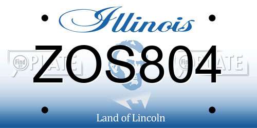 ZOS804 Illinois License Plate