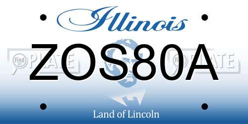 ZOS80A Illinois License Plate