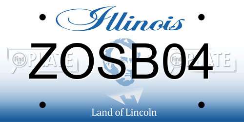 ZOSB04 Illinois License Plate