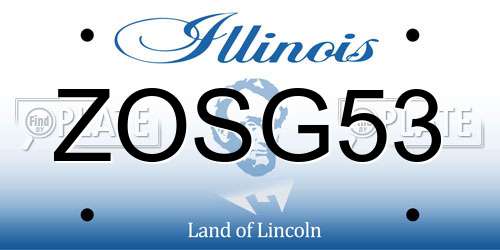 ZOSG53 Illinois License Plate