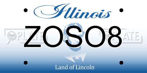 ZOSO8 Illinois License Plate