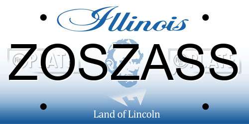 ZOSZASS Illinois License Plate