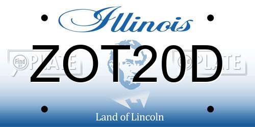 ZOT20D Illinois License Plate