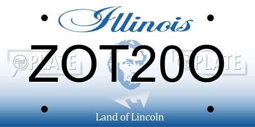 ZOT20O Illinois License Plate