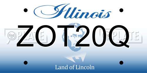 ZOT20Q Illinois License Plate