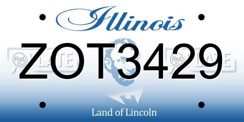 ZOT3429 Illinois License Plate
