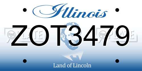ZOT3479 Illinois License Plate