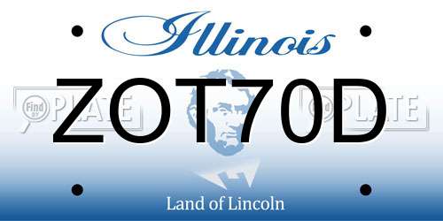 ZOT70D Illinois License Plate