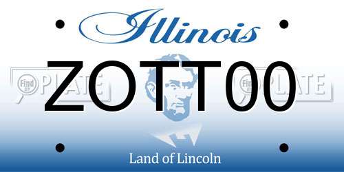 ZOTT00 Illinois License Plate