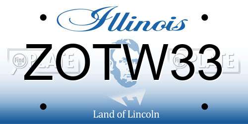 ZOTW33 Illinois License Plate