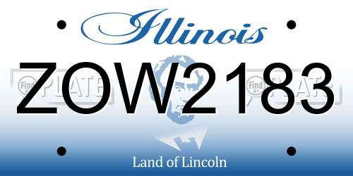 ZOW2183 Illinois License Plate