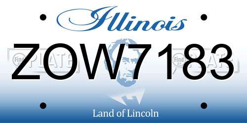 ZOW7183 Illinois License Plate