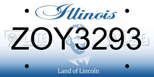 ZOY3293 Illinois License Plate