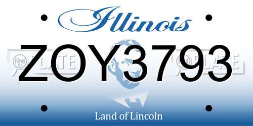 ZOY3793 Illinois License Plate
