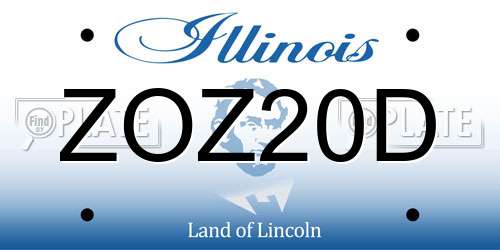 ZOZ20D Illinois License Plate