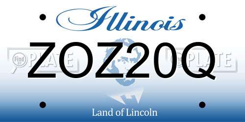 ZOZ20Q Illinois License Plate