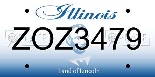ZOZ3479 Illinois License Plate