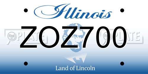 ZOZ700 Illinois License Plate