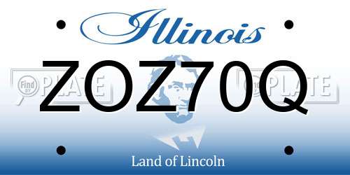 ZOZ70Q Illinois License Plate