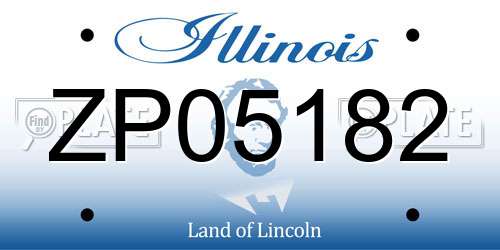 ZP05182 Illinois License Plate