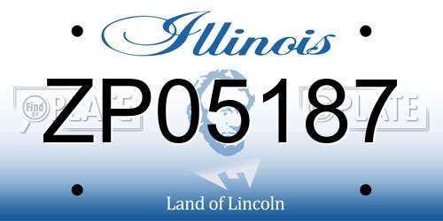 ZP05187 Illinois License Plate