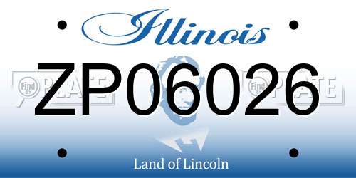 ZP06026 Illinois License Plate