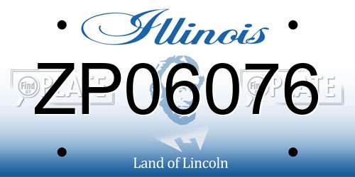 ZP06076 Illinois License Plate