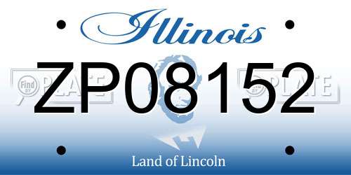 ZP08152 Illinois License Plate