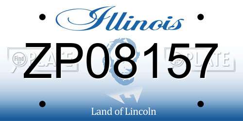 ZP08157 Illinois License Plate