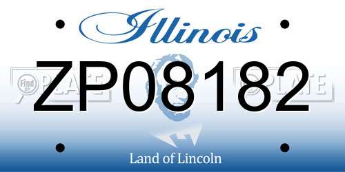 ZP08182 Illinois License Plate