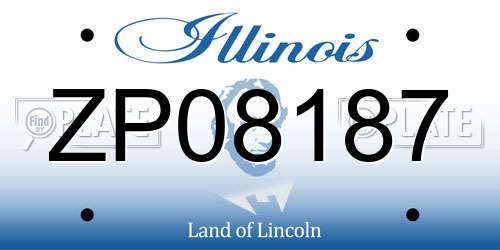 ZP08187 Illinois License Plate