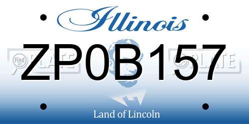 ZP0B157 Illinois License Plate