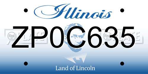 ZP0C635 Illinois License Plate