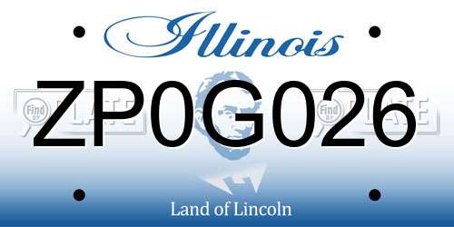 ZP0G026 Illinois License Plate
