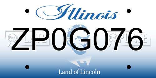 ZP0G076 Illinois License Plate