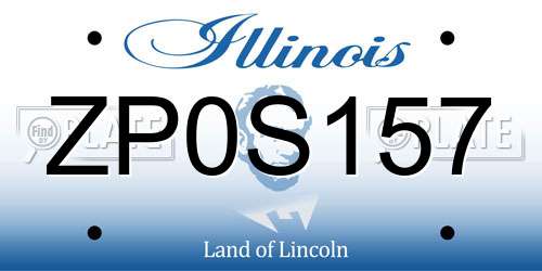 ZP0S157 Illinois License Plate