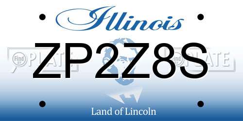 ZP2Z8S Illinois License Plate