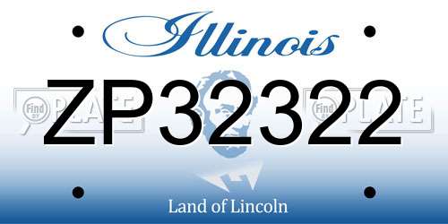 ZP32322 Illinois License Plate