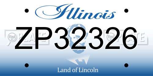 ZP32326 Illinois License Plate