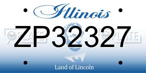 ZP32327 Illinois License Plate