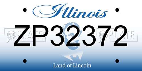 ZP32372 Illinois License Plate