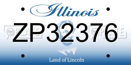ZP32376 Illinois License Plate