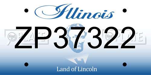 ZP37322 Illinois License Plate