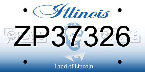 ZP37326 Illinois License Plate
