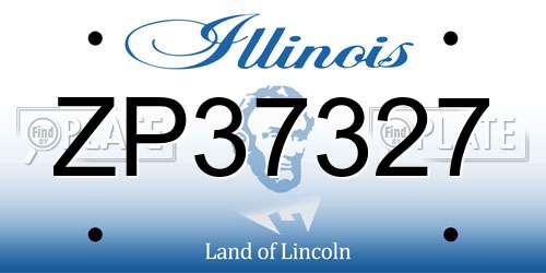 ZP37327 Illinois License Plate