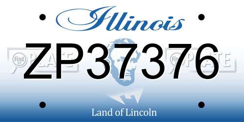 ZP37376 Illinois License Plate