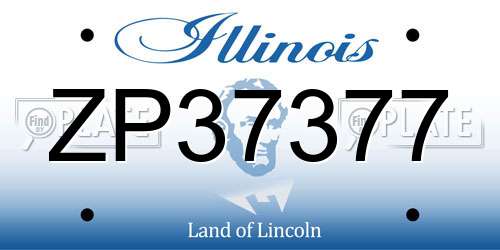 ZP37377 Illinois License Plate